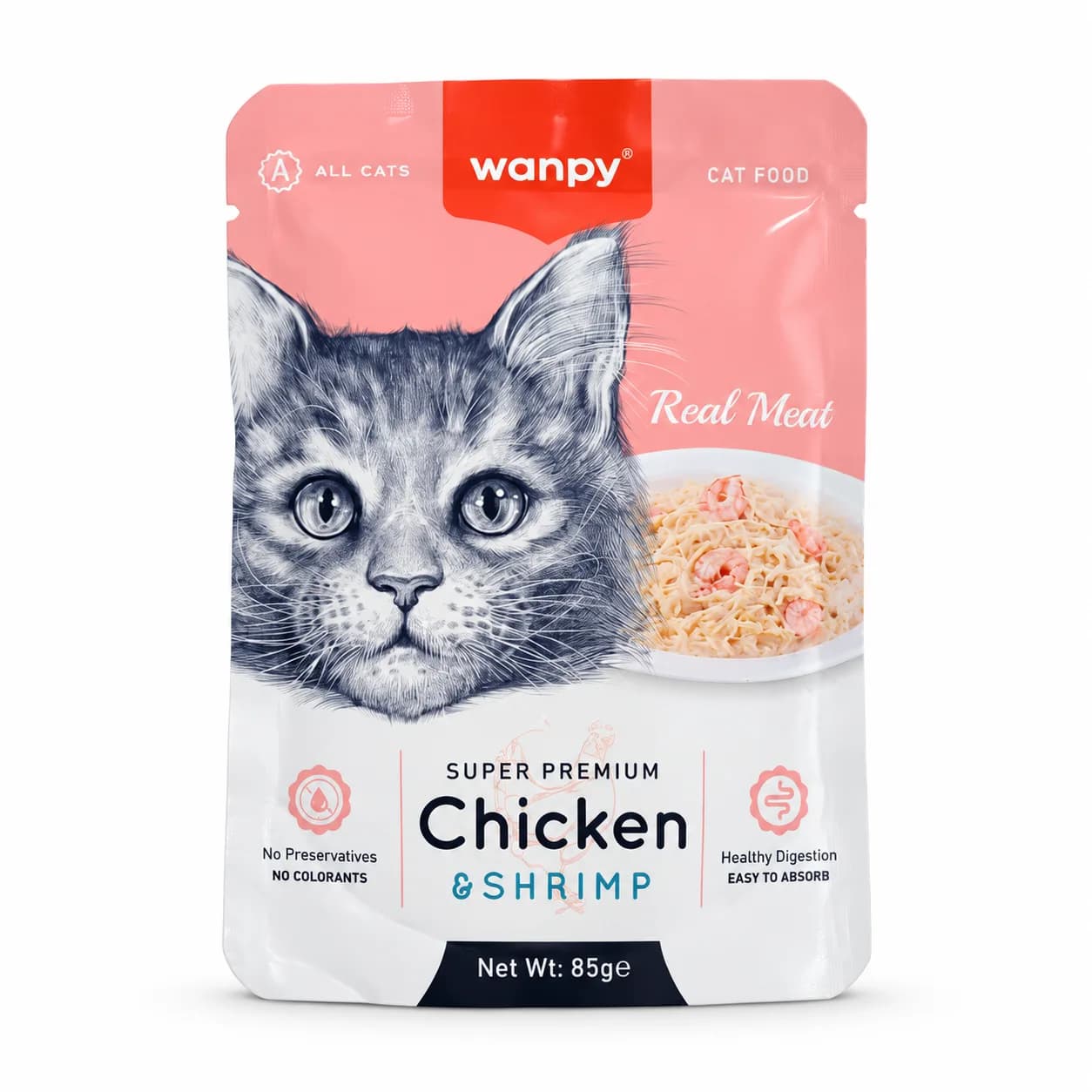 Wanpy Super Premium Chicken And Shrimp Wet Cat Food – 85 GRAMS